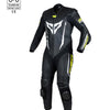 DSG GP Racing Leather Suit : Black Yellow Fluo