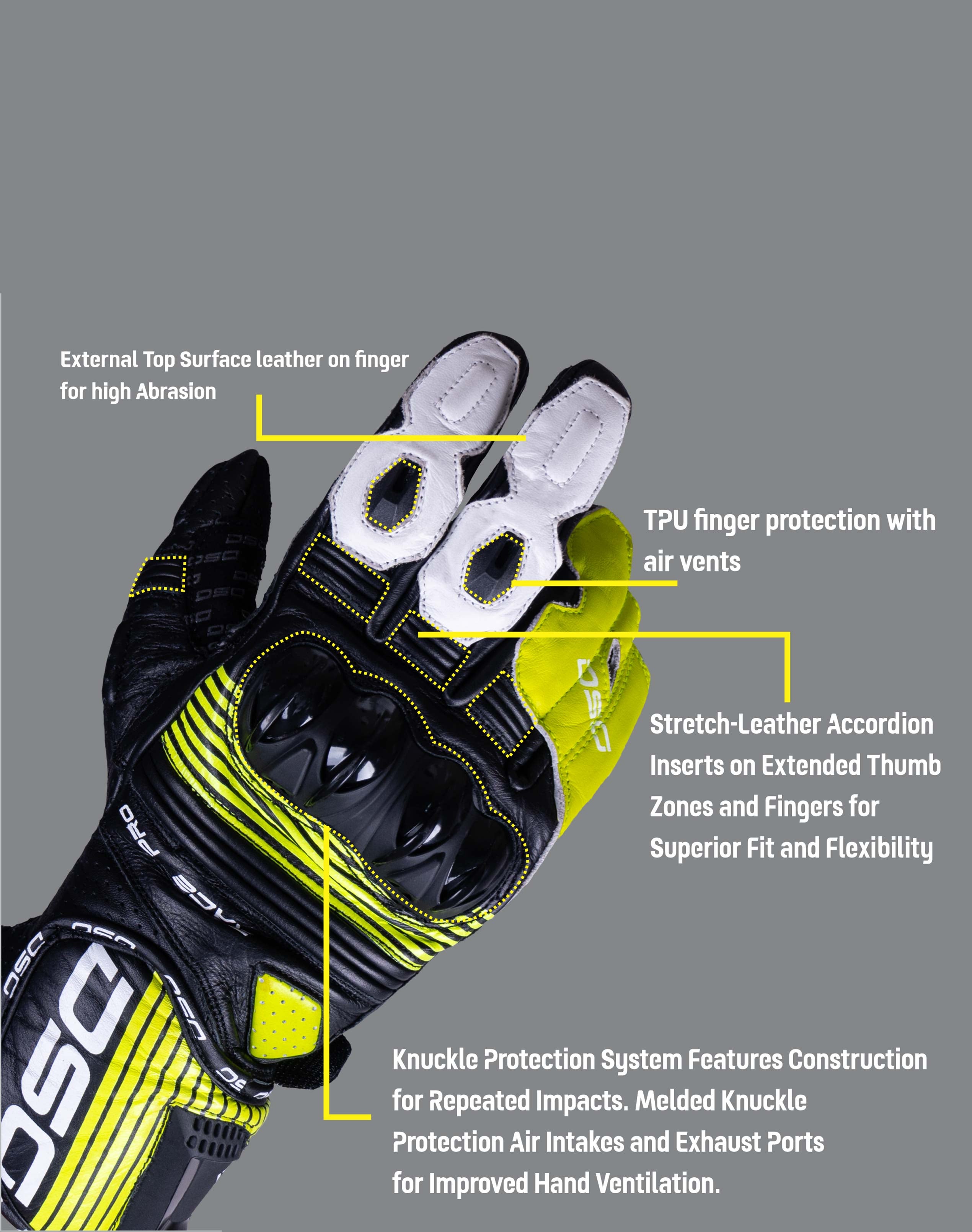 DSG Race Pro V1 Riding Gloves