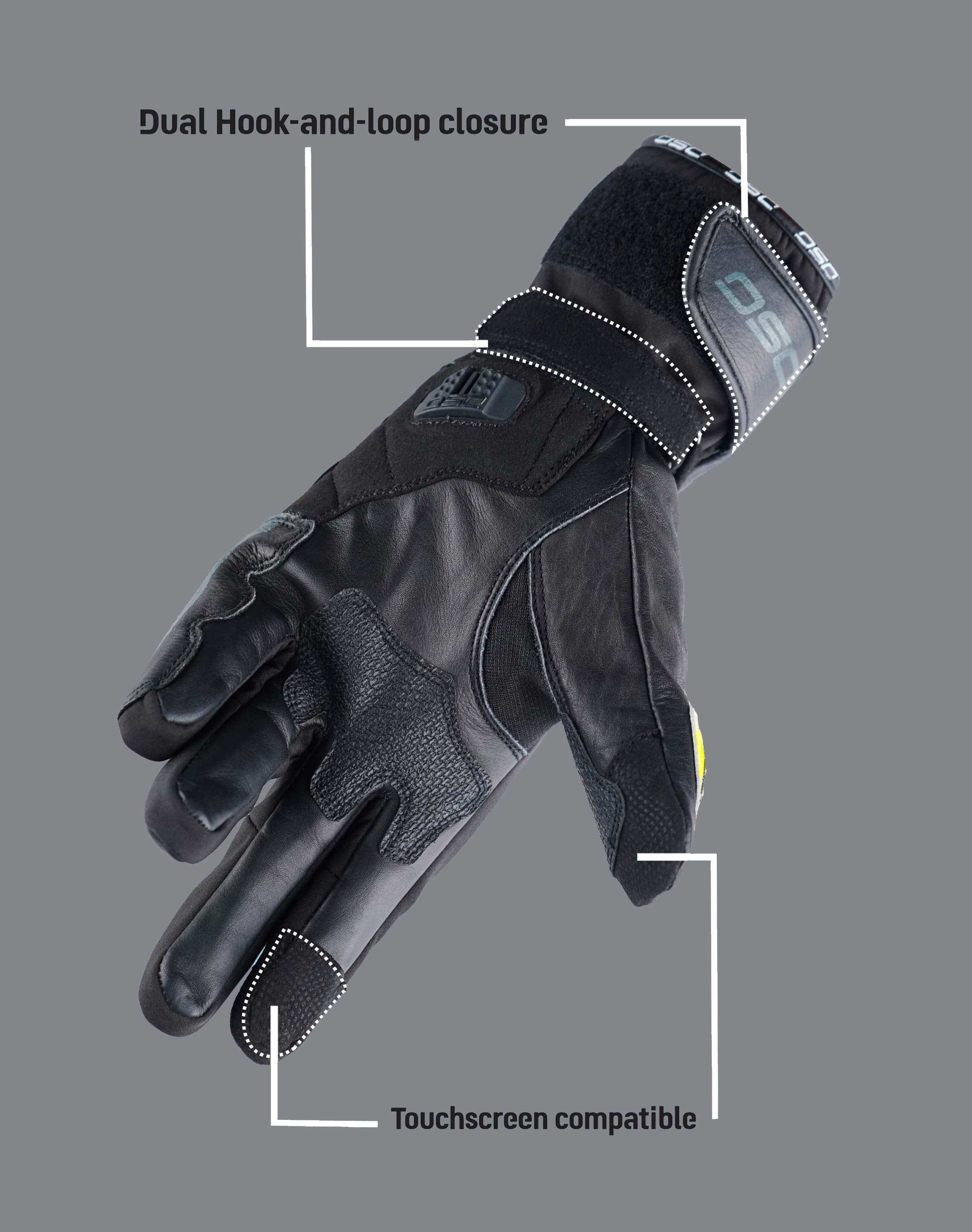 DSG Hydro V2 Riding Gloves Black Yellow Fluo