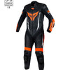 DSG GP Racing Leather Suit : Black Red Fluo