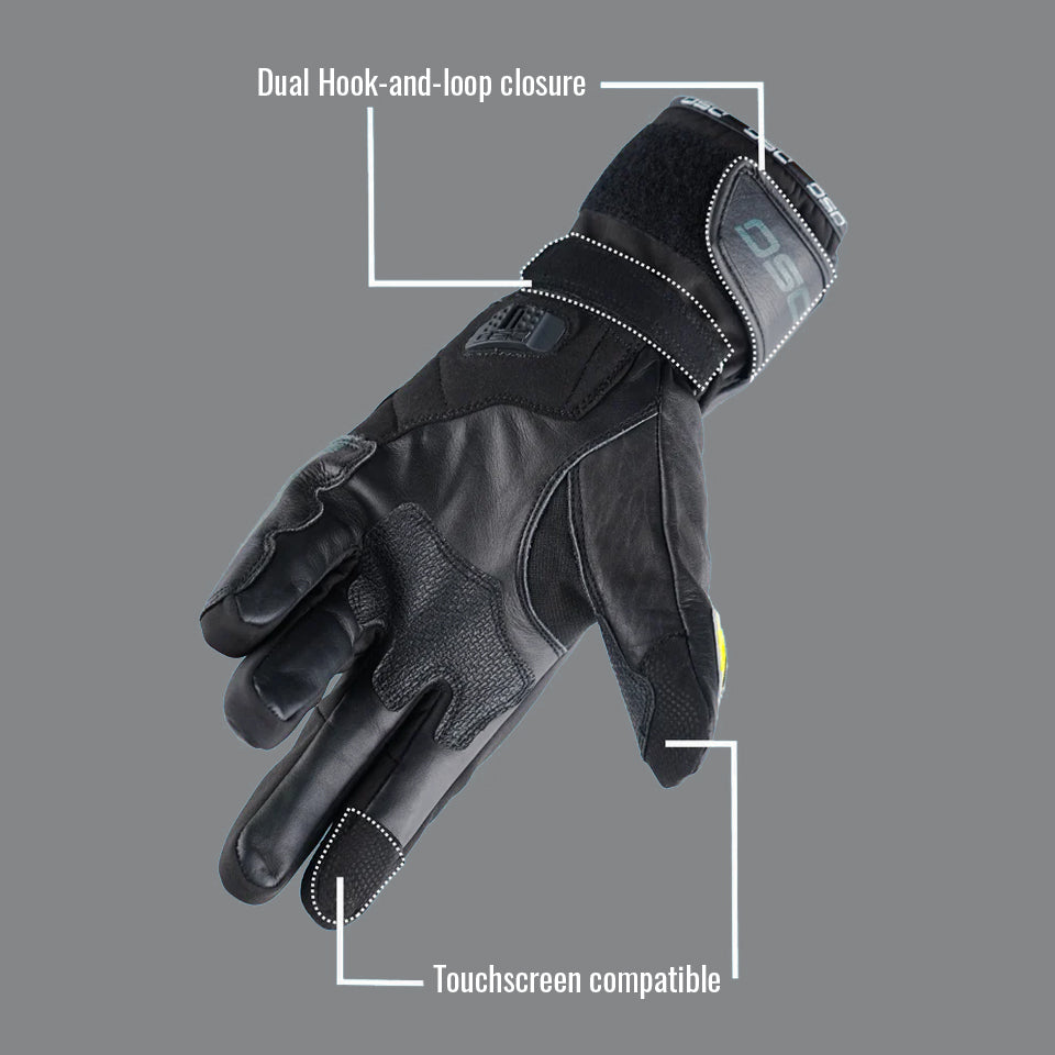 DSG Hydro V2 Riding Gloves Black Yellow Fluo