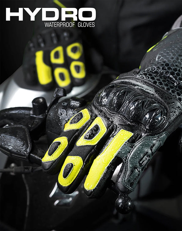 DSG Hydro V2 Riding Gloves Black Yellow Fluo