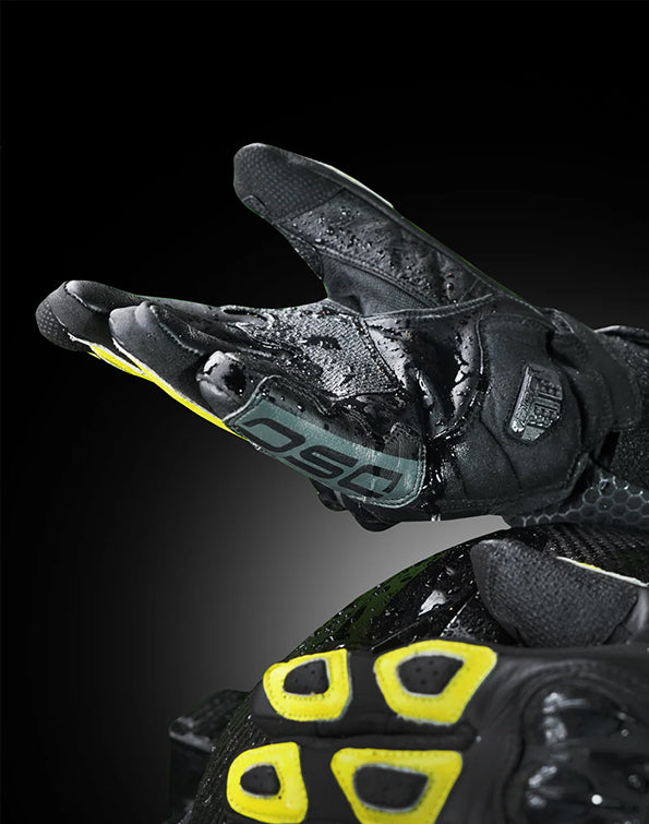 DSG Hydro V2 Riding Gloves Black Yellow Fluo