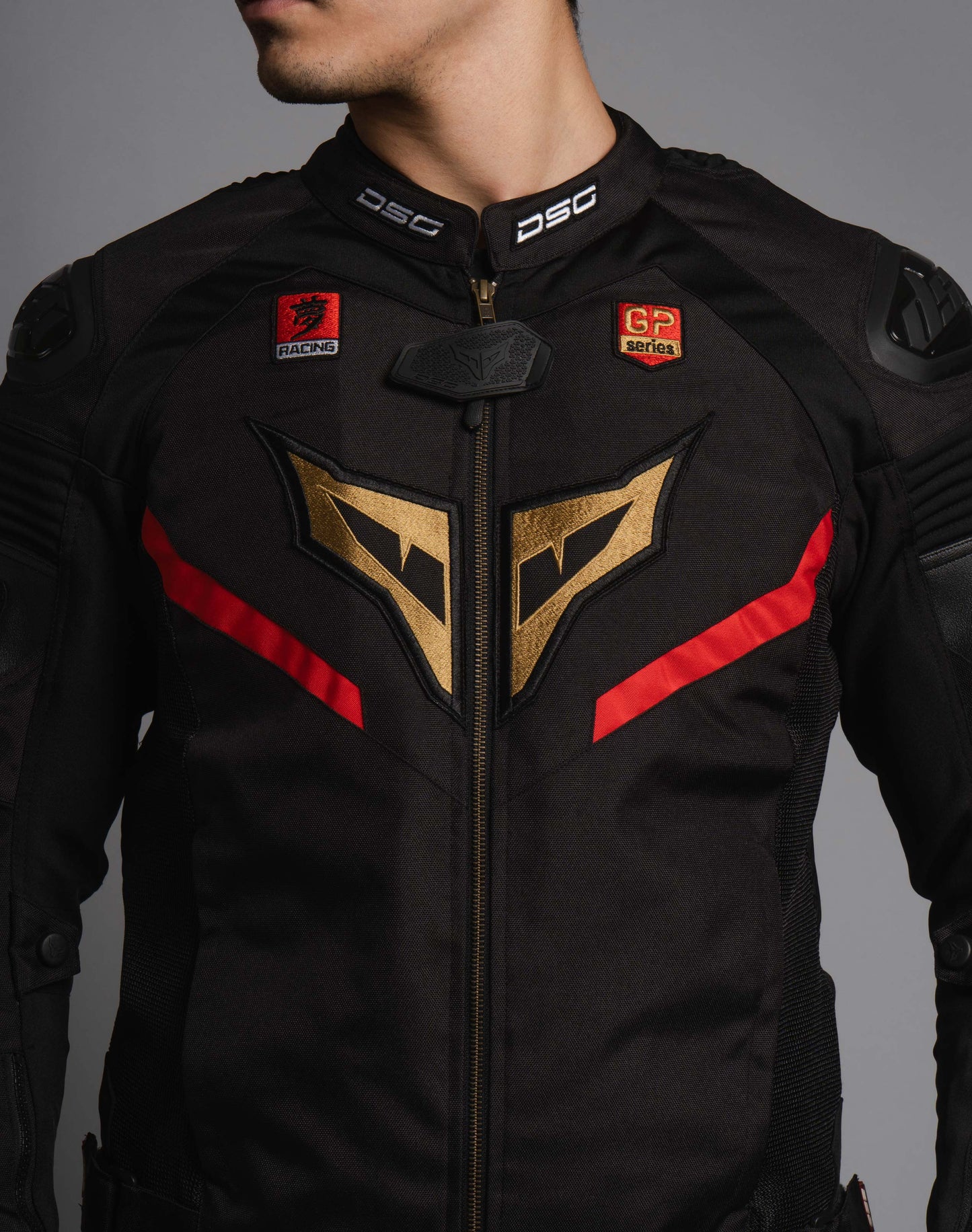 DSG Race Pro Sport Riding Jacket – side profile showing sport fit