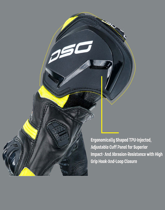 DSG Pro Gp Riding Gloves Black Yellow Fluo