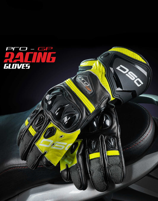 DSG Pro Gp Riding Gloves Black Yellow Fluo