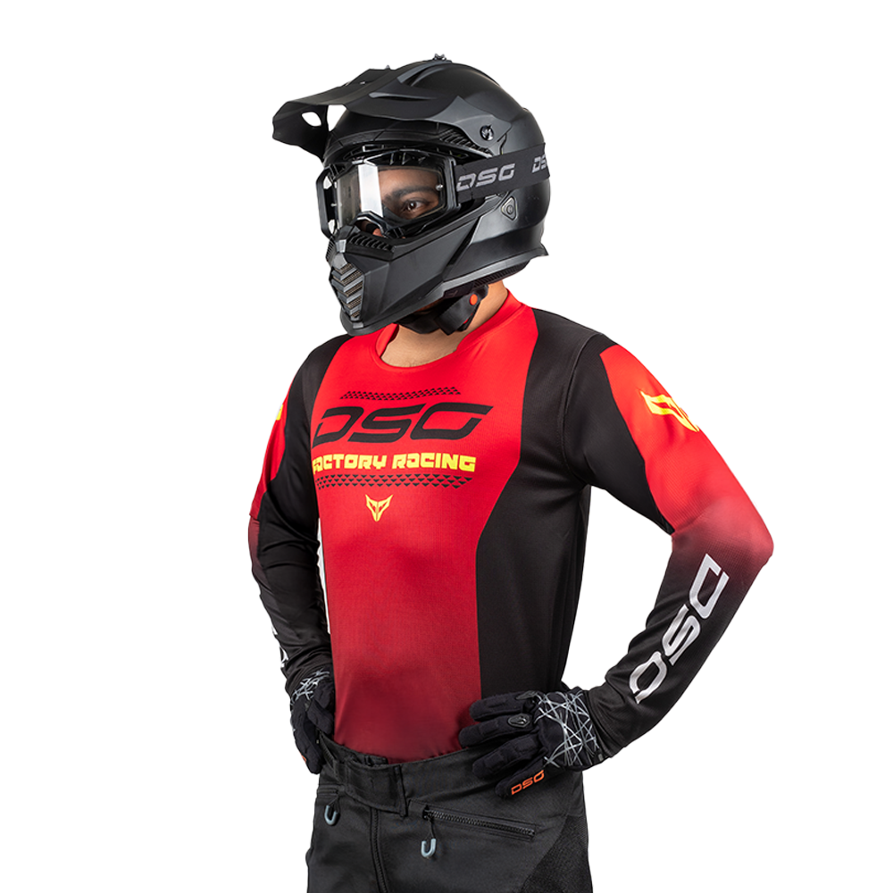 DSG FACTORY RACING JERSEY: BLACK RED GREEN FLUO