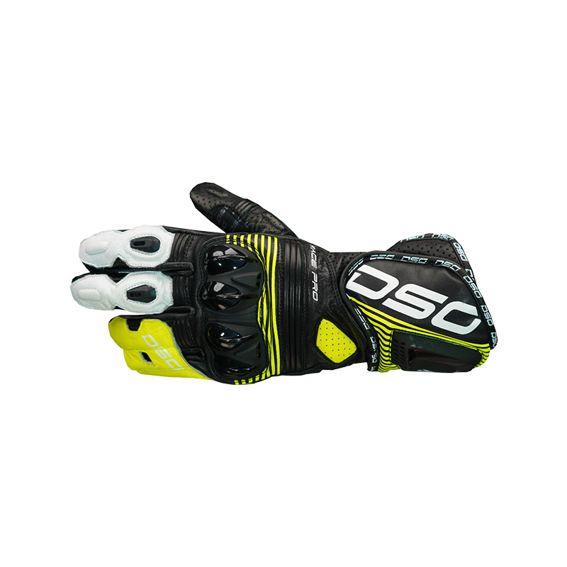 DSG Race Pro V1 Riding Glove Black Yellow Fluo White