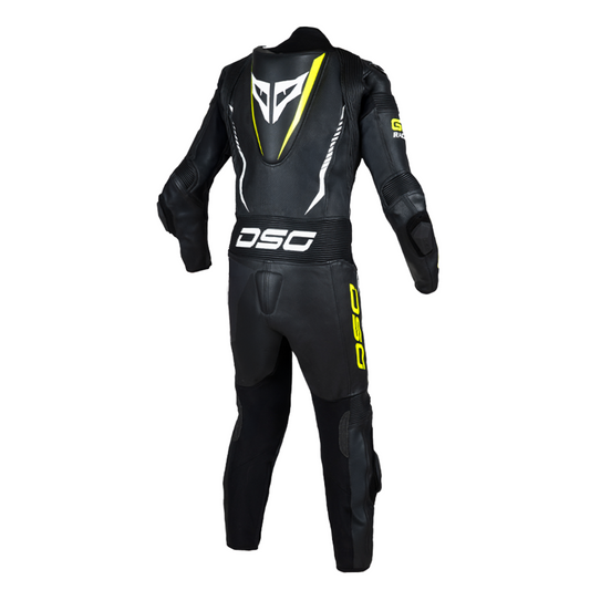 DSG GP Racing Leather Suit : Black Yellow Fluo planetdsg.com