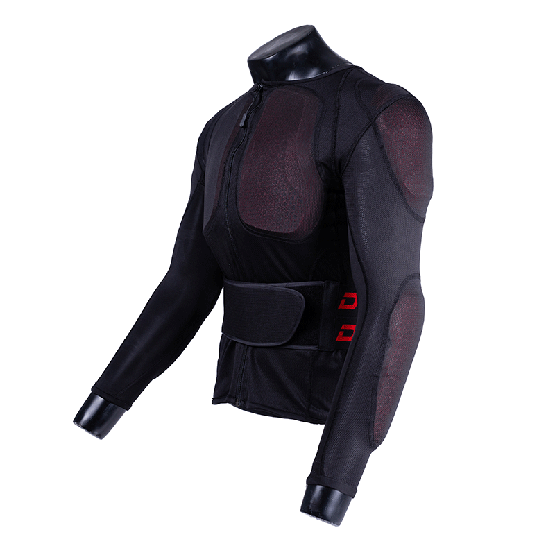 DSG Bionic Plus Armour front zip and stretch-fabric chassis construction