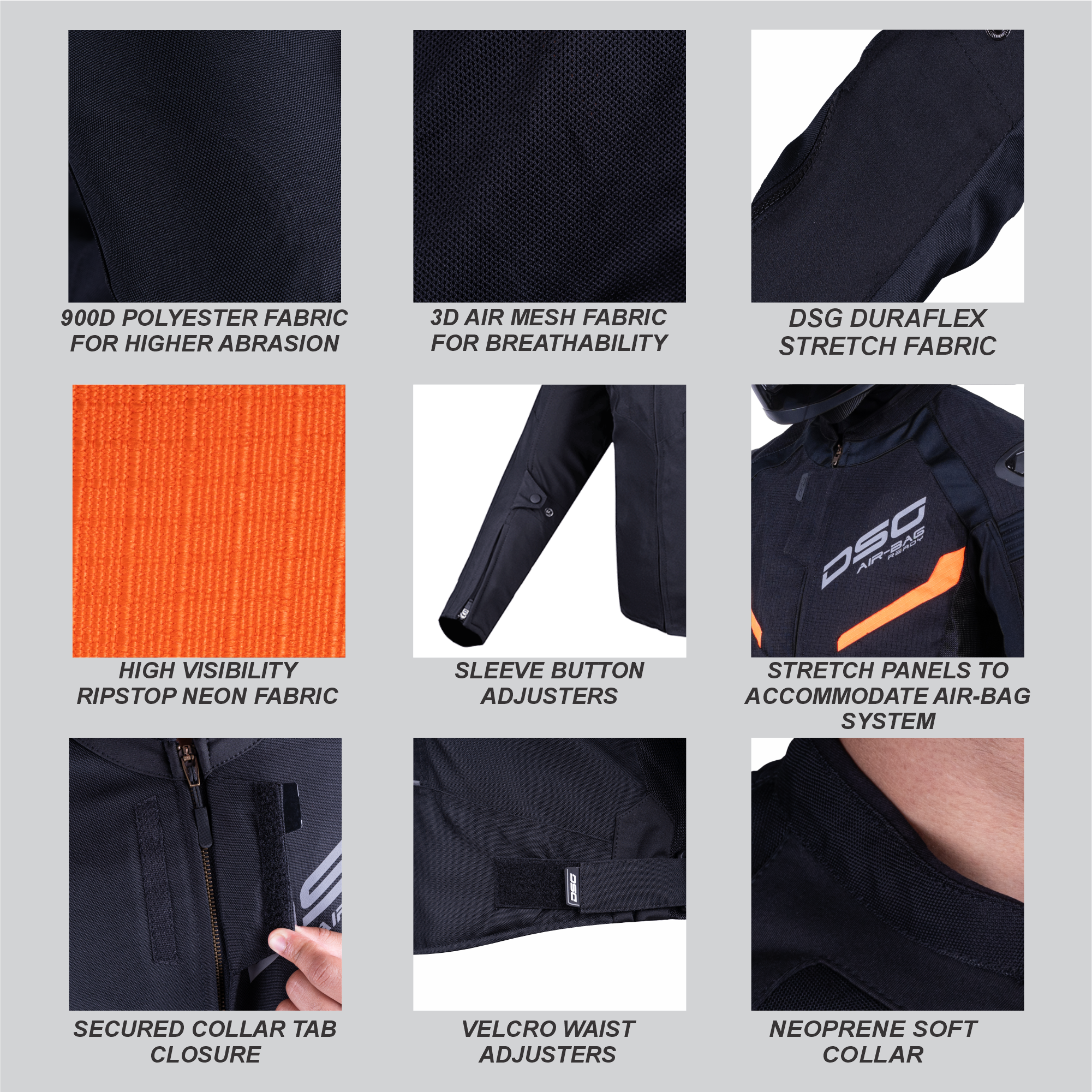 DSG Race Pro V2 Riding Jacket, orange color features 