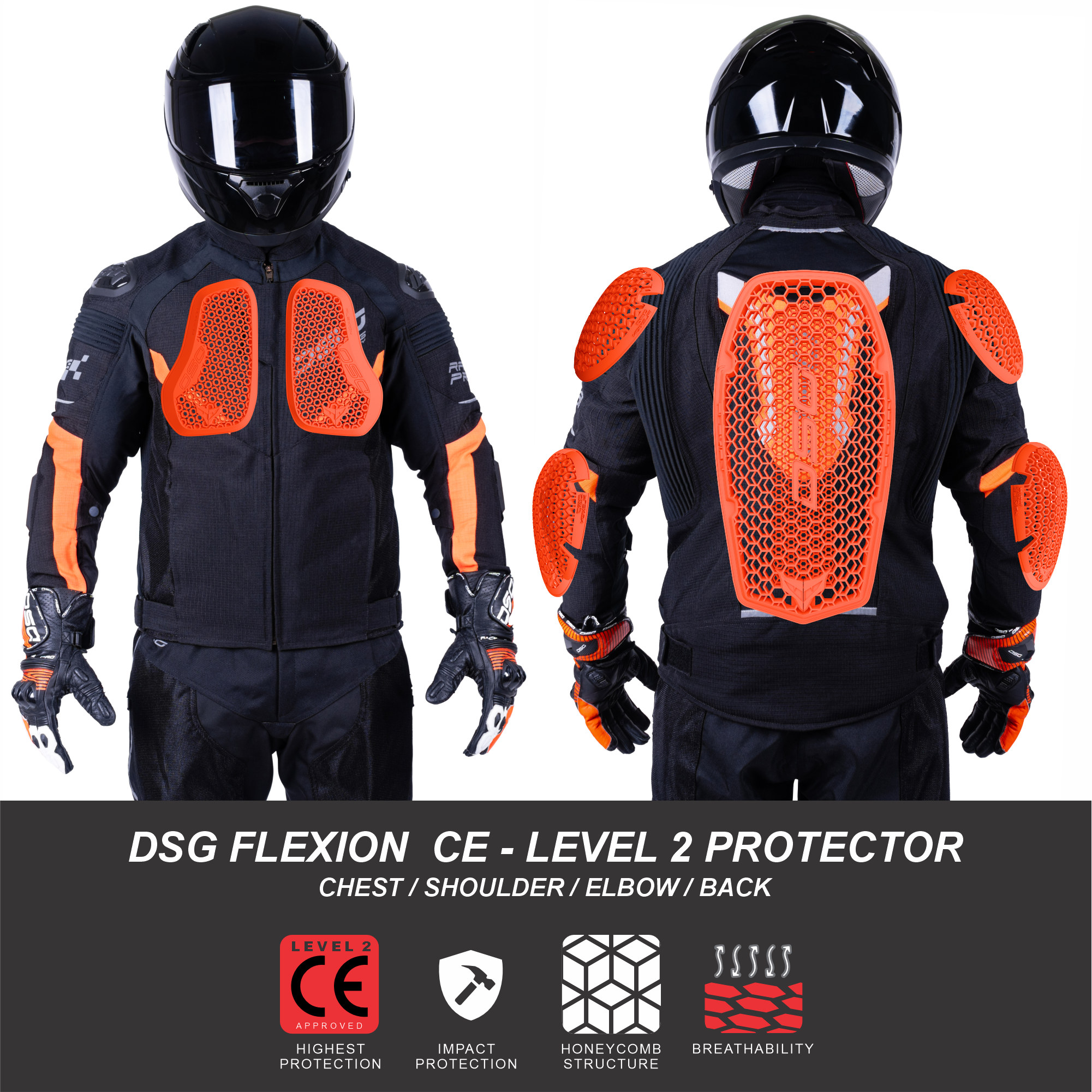 DSG Race Pro V2 Riding Jacket CE-LEVEL 2 PROTECTOR