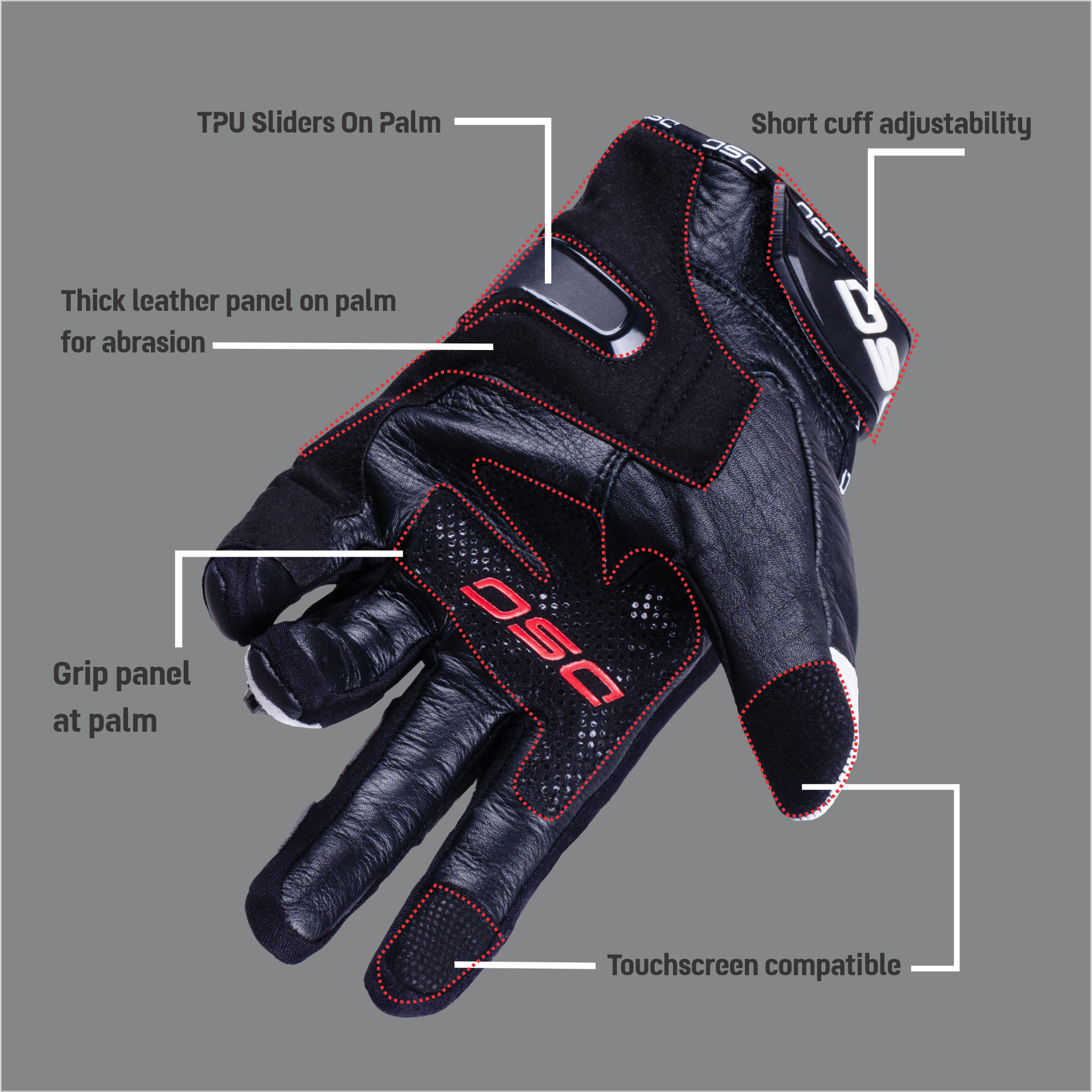 DSG Carbon X V1 Riding Gloves Red