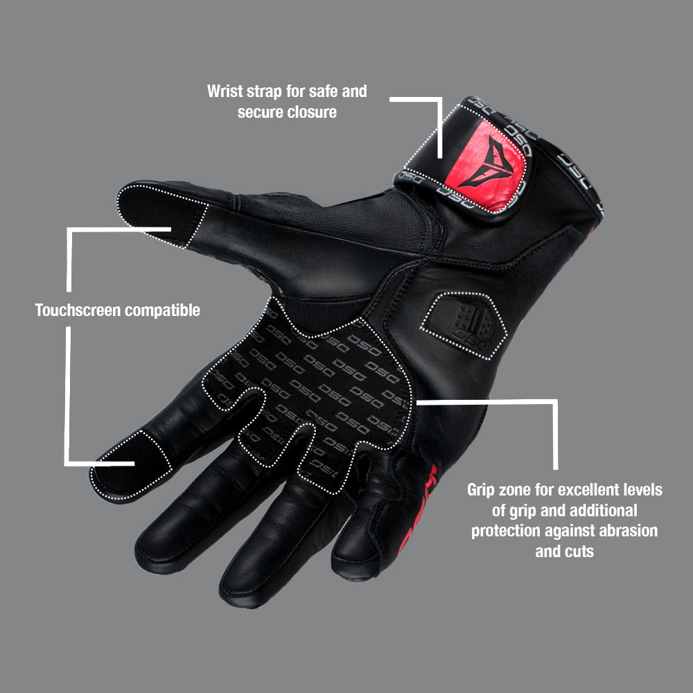 DSG GPX Riding Gloves Red