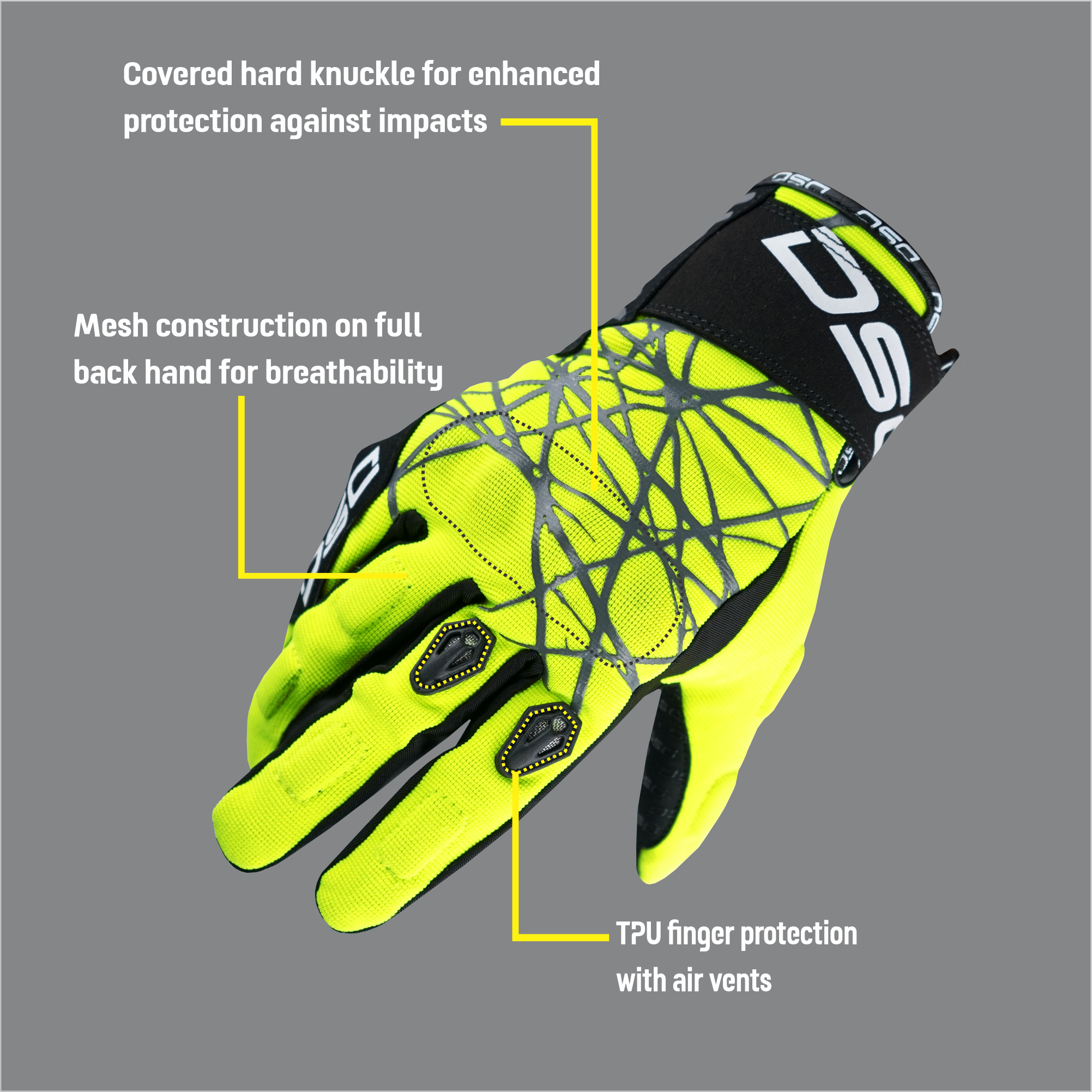 DSG Phoenix Air Riding Gloves features