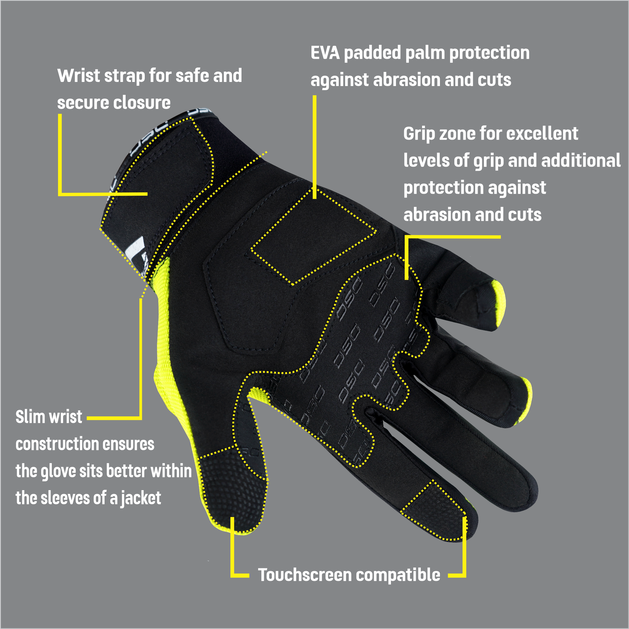 DSG Phoenix Air Riding Gloves features