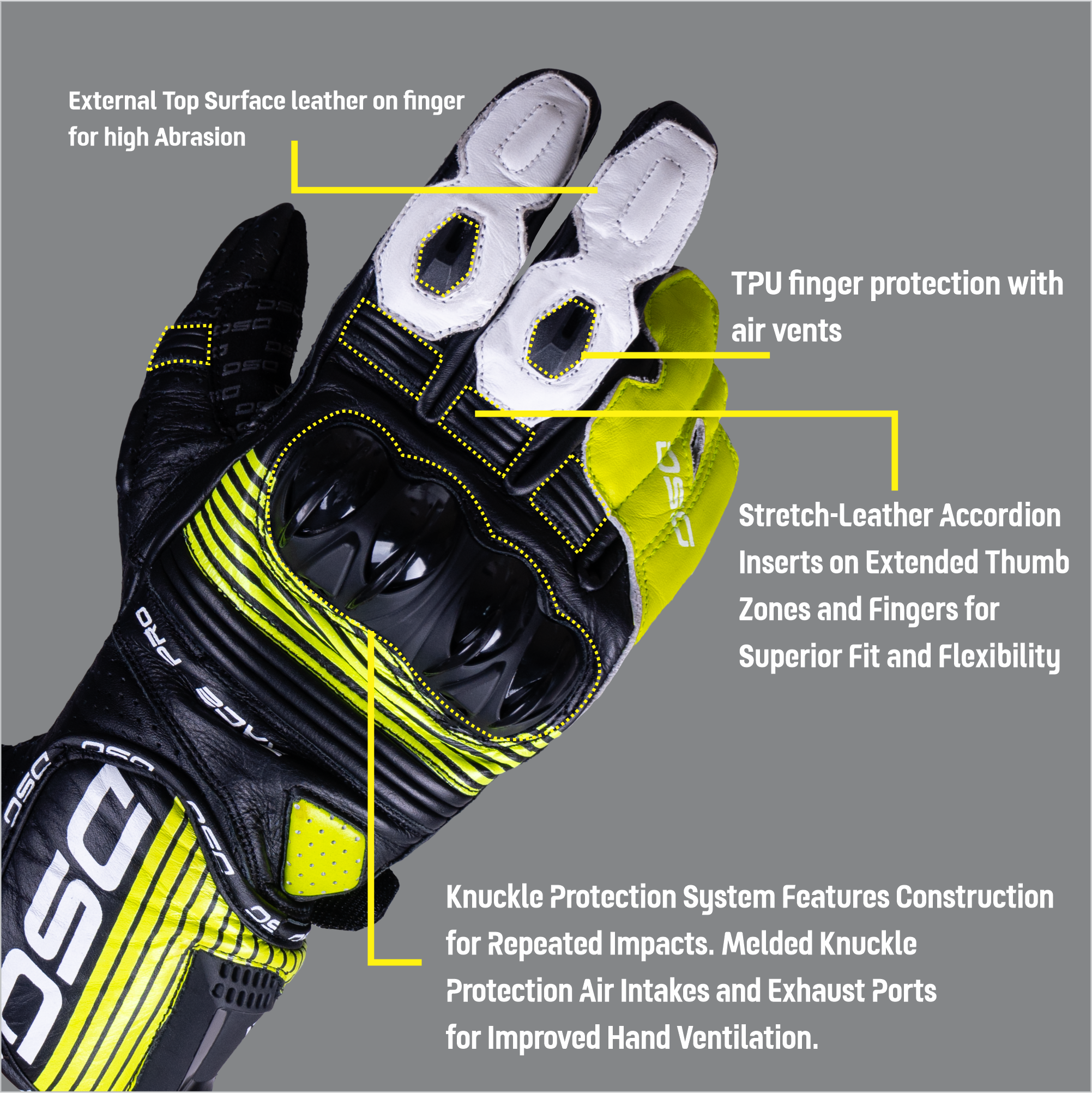 DSG Race Pro V1 Riding Gloves