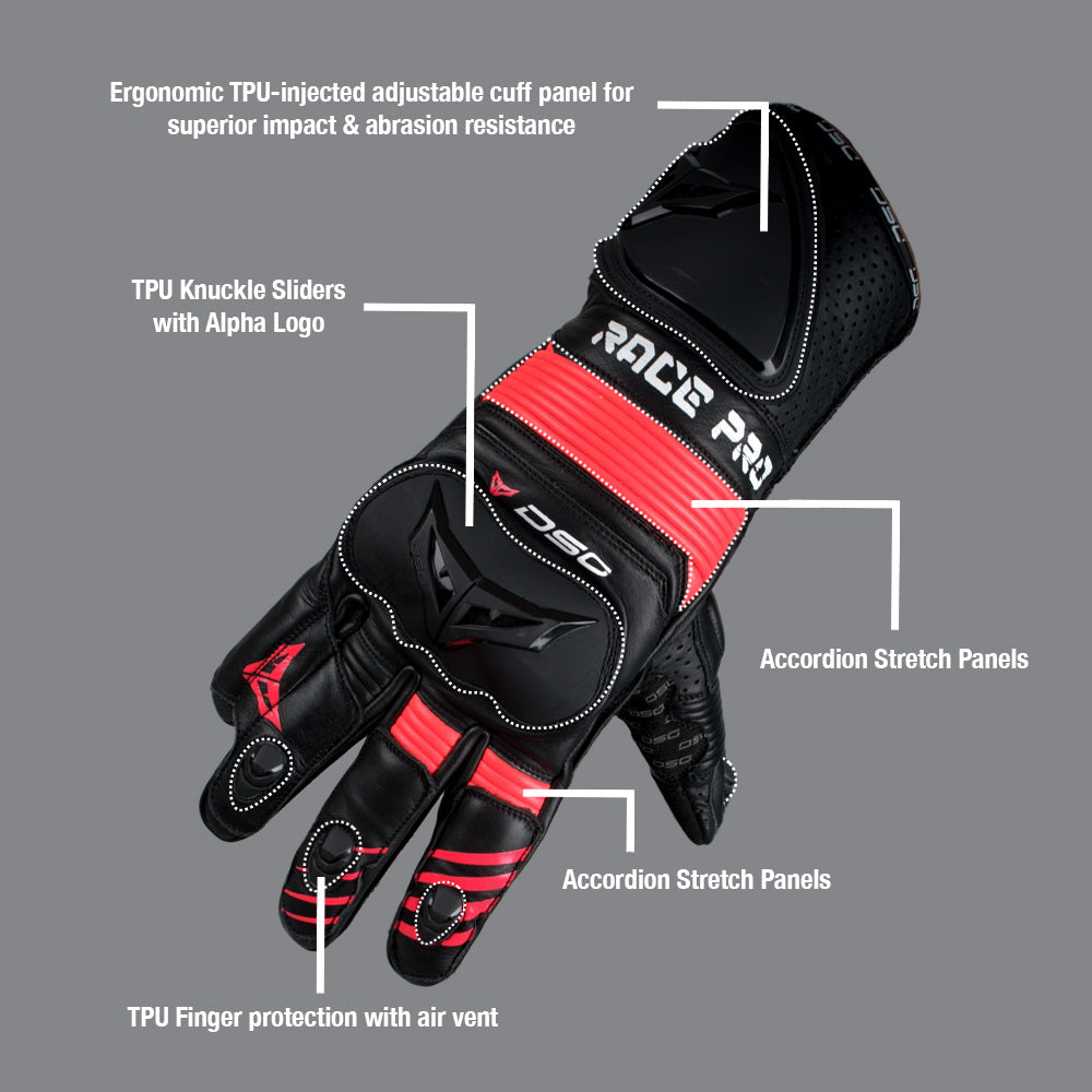  Race Pro Sport Riding Gloves 