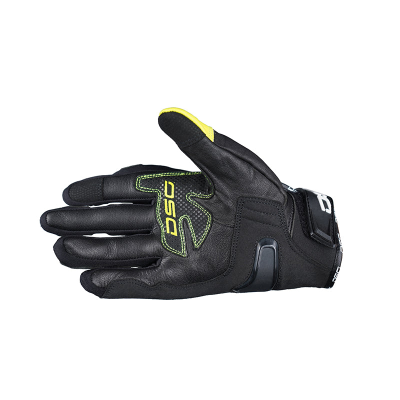 DSG Carbon X Riding Glove Black Yellow Fluo